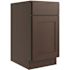 CNC CABINETRY Luxor 21" Base Cabinet, 1 Pull Out, Left Hinge, Shaker Espresso