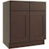 CNC CABINETRY Luxor 2-Door Base Cabinet, ADA Height, 30"w, Shaker Espresso