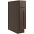 CNC CABINETRY Luxor 1-Door Base Cabinet, Left Hinge, 9"w, Shaker Espresso