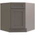 CNC CABINETRY Luxor 36" Diag Corner Sink Cabinet 5-Pc Left Shaker Misty Grey