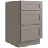 CNC CABINETRY Luxor 21" 3-Drawer Base Cabinet, 5-Pc Drawer, Shaker Misty Grey
