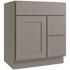 CNC CABINETRY Luxor Vanity Base Cabinet, 30"w X 32.5"h X 21"d, Shaker Misty Grey