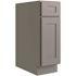 CNC CABINETRY Luxor 12" Base Cabinet, Ada, 5-Pc Drawer, Right, Shaker Misty Grey