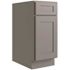 CNC CABINETRY Luxor 15" Base Cabinet, 1 Pull Out, 5-Pc, Left, Shaker Misty Grey