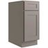CNC CABINETRY Luxor 15" Base Cabinet, 1 Pull Out, 5-Pc, Right, Shaker Misty Grey