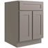 CNC CABINETRY Luxor 2-Door Base Cabinet, 5-Pc Drawer, 24"w, Shaker Misty Grey