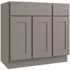 CNC CABINETRY Luxor Vanity Base Cabinet, 42"w X 32.5"h X 21"d, Shaker Misty Grey