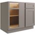 CNC CABINETRY Luxor 36" Blind Base Cabinet, Left, Ada, 5-Pc Shaker Misty Grey