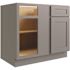 CNC CABINETRY Luxor 45" Blind Base Cabinet, 5-Pc, Left Drawer, Shaker Misty Grey