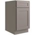 CNC CABINETRY Luxor Waste Basket Cabinet, 5-Pc Drawer, 18"w, Shaker Misty Grey