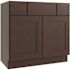 CNC CABINETRY Luxor 2-Drawer Vanity Base Cabinet, 36"w, Shaker Espresso