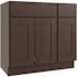 CNC CABINETRY Luxor 4-Door Vanity Base Cabinet, 48"w X 34.5"h, Shaker Espresso