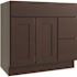 CNC CABINETRY Luxor 2-Door Vanity Cabinet, 36"wx34.5"hx21"d, Shaker Espresso