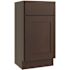 CNC CABINETRY Luxor Vanity Base Cabinet, 18"w X 34.5"h X 16"d, Shaker Espresso