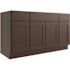 CNC CABINETRY Luxor 60" 4-Door Sink Base Cabinet, Shaker Espresso