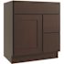CNC CABINETRY Luxor 2-Door Vanity Cabinet, 30"wx34.5"hx21"d, Shaker Espresso