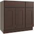 CNC CABINETRY Luxor 3-Door Vanity Base Cabinet, 42"w X 34.5"h, Shaker Espresso