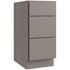 CNC CABINETRY Luxor 3-Drawer Vanity Cabinet, 15"wx32.5"hx21"d, Shaker Misty Grey