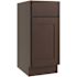 CNC CABINETRY Luxor 1-Door Vanity Base Cabinet, 15"w X 34.5"h, Shaker Espresso