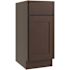 CNC CABINETRY Luxor 1-Door Vanity Base Cabinet, 18"w X 34.5"h, Shaker Espresso