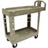 RUBBERMAID Heavy-Duty 2-Shelf Utility Cart With Lipped Shelf-Small- Beige
