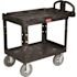 RUBBERMAID Heavy-Duty 2-Shelf Utility Cart - Black