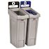 RUBBERMAID Slim Jim 46 Gallon Recycling Station Kit