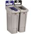 RUBBERMAID Slim Jim 46 Gallon Recycling Station Kit