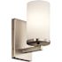 Kichler Crosby 1 Light Wall SconceÂ satin Etched Cased Opal Glass Brushed NICKEL