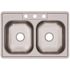 Elkay Dayton Stainless Steel 33" X 22" X 6-9/16" 3-Hole Equal Double Bowl Sink