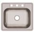 Elkay Dayton Stainless Steel 25" X 22" X 6-9/16" 3-Hole Equal Double Bowl Sink