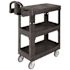 Rubbermaid Commercial Brute 3-Shelf Heavy Duty Ergo Utility Cart, Small, Black