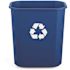 Suncast Commercial 3 Gallon Desk-Side Resin Trash Can - Blue Recycle
