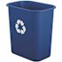 Suncast Commercial 3 Gallon Desk-Side Resin Trash Can - Blue Recycle