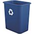 Suncast Commercial 7 Gallon Desk-Side Resin Trash Can - Blue Recycle