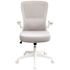 Boss Office Products Deluxe White Frame Gray Mesh Ergonomic Chair Flip-Up Arms