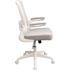 Boss Office Products Deluxe White Frame Gray Mesh Ergonomic Chair Flip-Up Arms