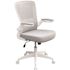 Boss Office Products Deluxe White Frame Gray Mesh Ergonomic Chair Flip-Up Arms