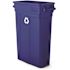 Suncast Commercial 23 Gallon Resin Slim Trash Can With Handles, Recycle Logo