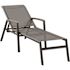 Cape Soleil Santorini Aluminum Sling Chaise Lounge With Polywood Accent Arms