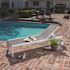 Cape Soleil Santorini Aluminum Sling Chaise Lounge Chair With Wheels Gray Sling