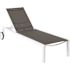 Cape Soleil Santorini Aluminum Sling Chaise Lounge Chair With Wheels Gray Sling