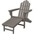 Cape Soleil Verde Adirondack Chair With Attached Ottoman In Slate Gray