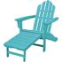 Cape Soleil Verde Adirondack Chair With Attached Ottoman In Aruba Blue