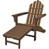 Cape Soleil Verde Adirondack Chair With Attached Ottoman In Teak
