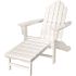 Cape Soleil Verde Adirondack Chair With Attached Ottoman In White