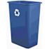 Suncast Commercial 10 Gal Desk-Side Resin Recycling Logo Trash Can Case Of 12