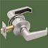 Schlage Grade 2 Passage Cylindrical Lock, Levon Lever, Satin Chrome