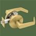 Falcon Grade 2 Passage Cylindrical Lock, Non-Keyed, Dane Lever, Satin Brass