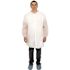 THE SAFETY ZONE Polylite Labcoat Snp No Pckt Ls Elstc Wrists White M Case Of 30